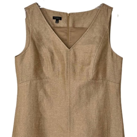 Talbots Bronze Metallic V-Neck Sleeveless Sheath - 12 - Picture 2 of 10